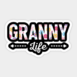 Granny Life Flower Grandma Sticker